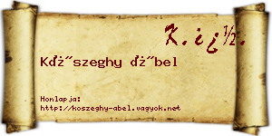 Kőszeghy Ábel névjegykártya